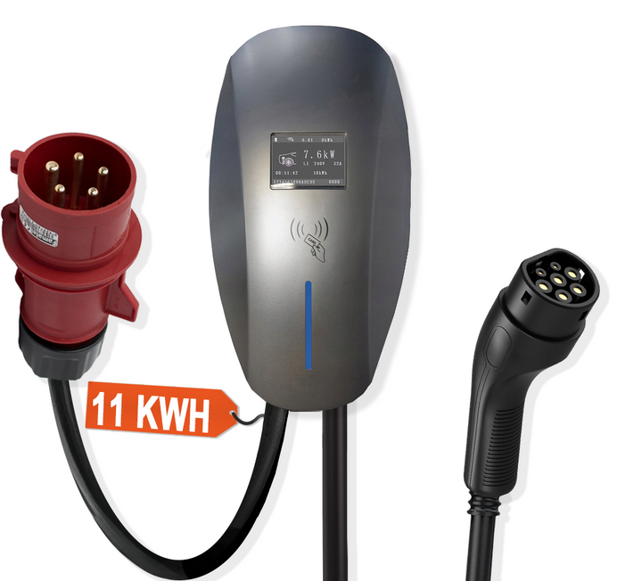 Wallbox EV-Ladegerät AMP-16-HM Space Grau + Stecker