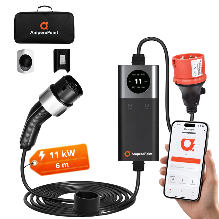 Tragbares Ladegerät Q11 (16A, Typ 2, 11kW) mobile App