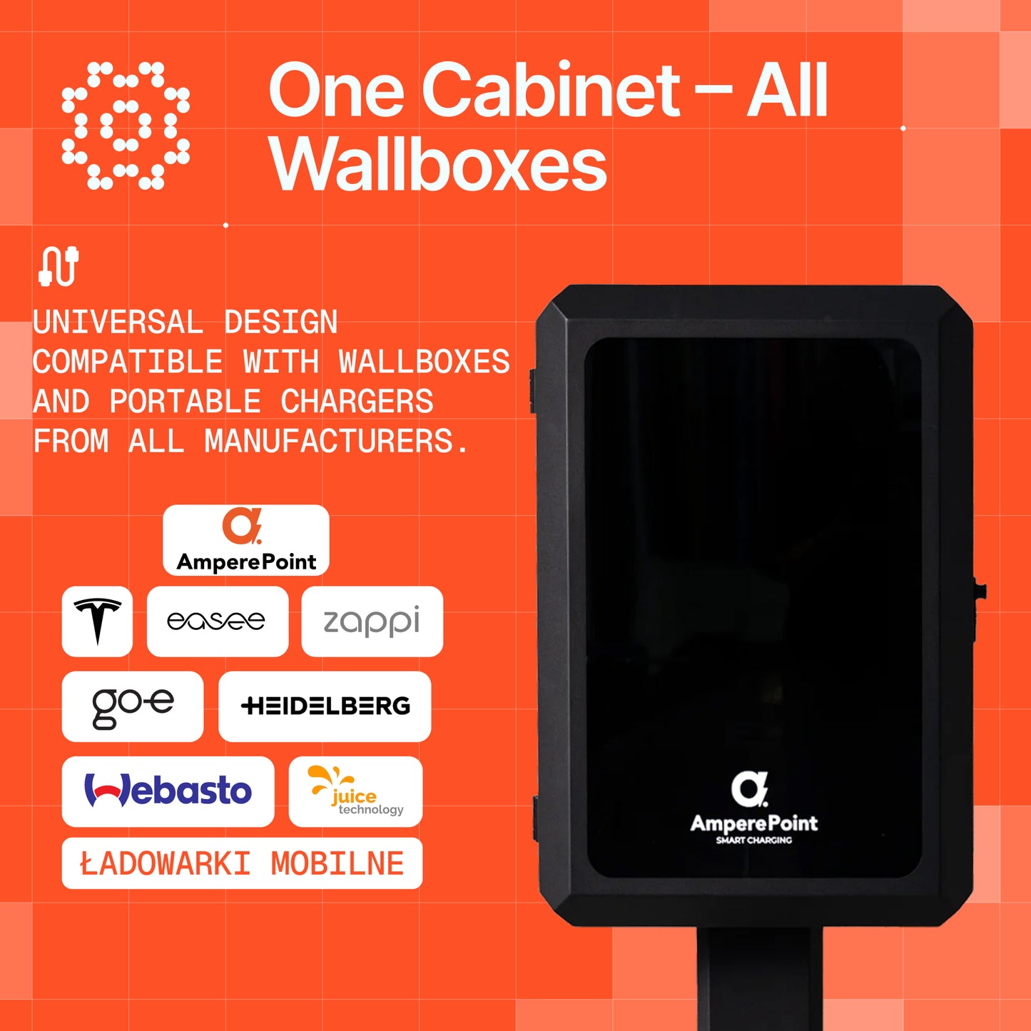 Metallschrank für EV-Ladegerät AMP-BOX Schwarz