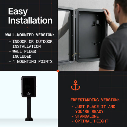 Metallschrank für EV-Ladegerät AMP-BOX Schwarz