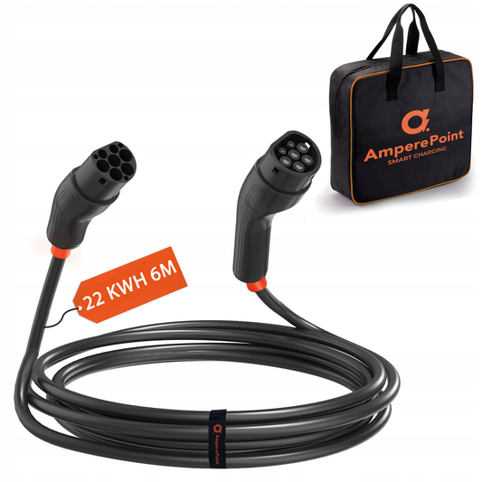 <tc>Ladekabel Typ 2 – 32A / 22 kW – 6 m – mit Tasche</tc>