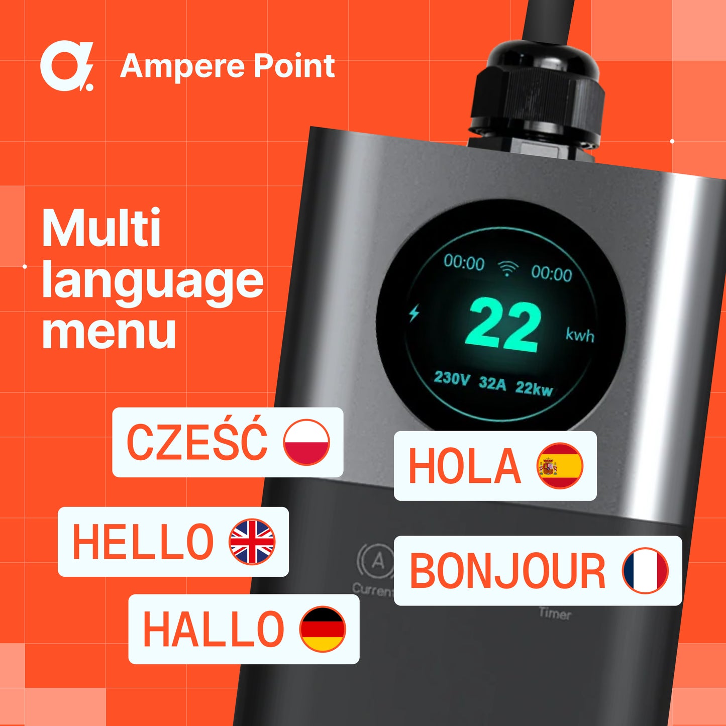 Tragbares Ladegerät Q11 (16A, Typ 2, 11kW) mobile App