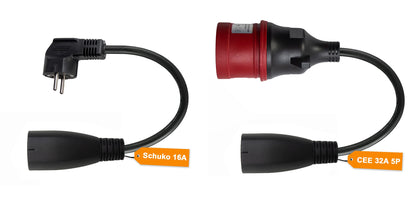 Tragbares Ladegerät Q22 PRO (32A, Typ 2, 22kW) + 2x Adapter