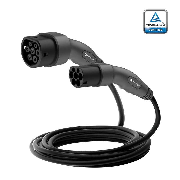 Zero Bubble Power Mamba 11 Type 2 EV charging cable, 11kW, 5m, premium TPU cable with Type 2 plugs