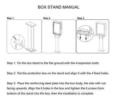 Metallschrank für EV-Ladegerät AMP-BOX mit Pfosten