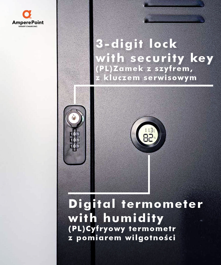 Metallschrank für EV-Ladegerät AMP-BOX mit Pfosten